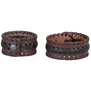 4Bikers Armband Viking 3,5 cm brett brunt/svart